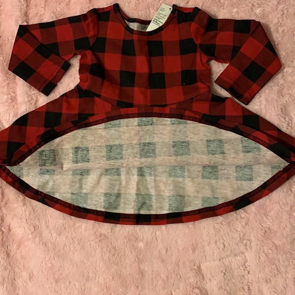 Red & Black Buffalo Plaid Dress Baby Girl - Picture 2 of 4